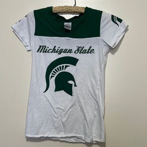 Ladies fit Michigan State University T-shirt with rhinestones S